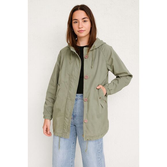 Love Tree size Medium army Green, military style coat. - Picture 1 of 8
